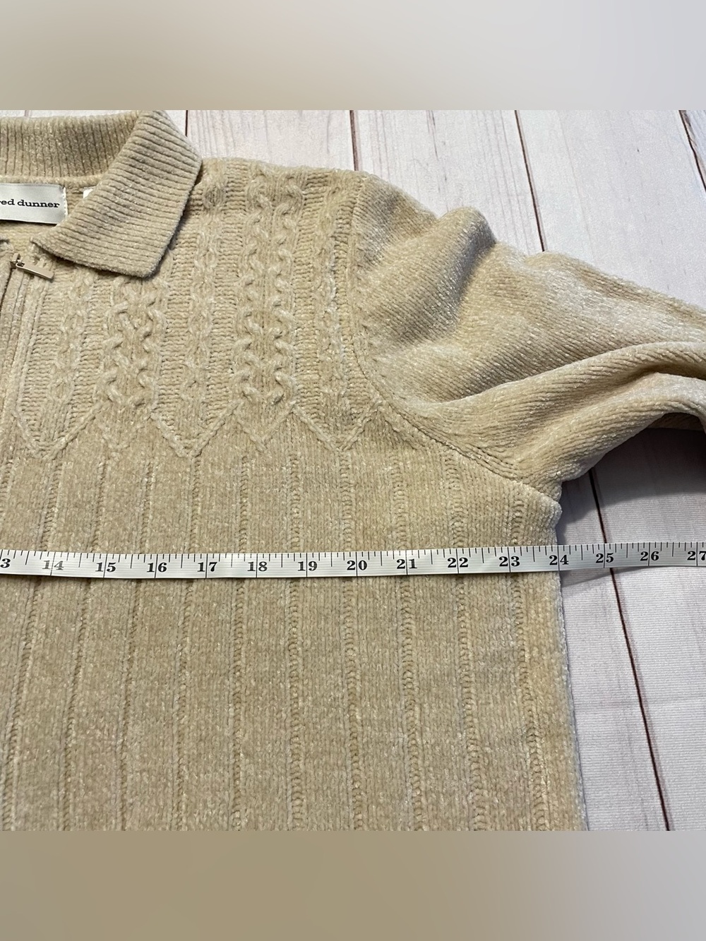 Alfred Dunner Cable Knit Zip Front Cardigan Sweater Womens XL Cream Classic Soft - Picture 8 of 10
